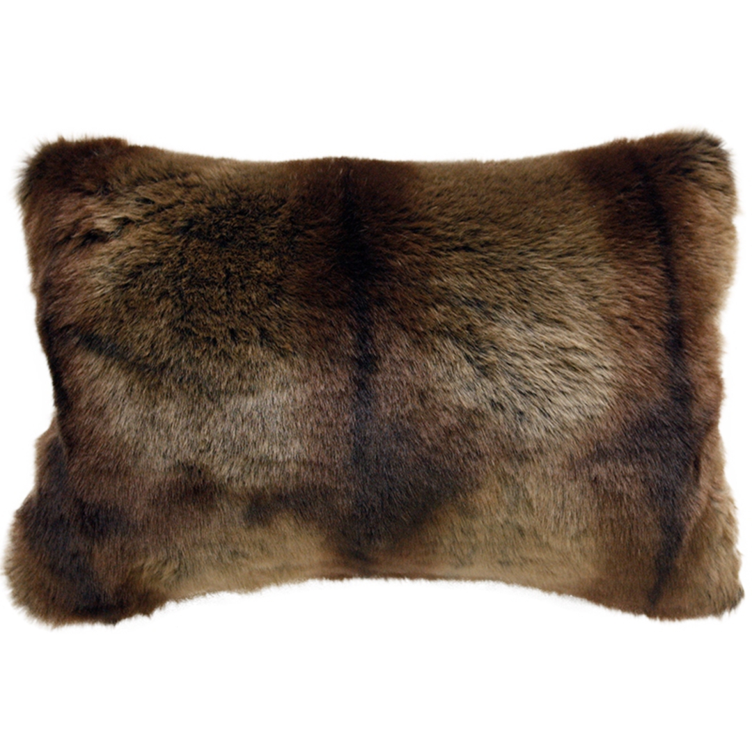 Heirloom Exotic Faux Fur - Cushion/Throw - Striped Beaver image 1